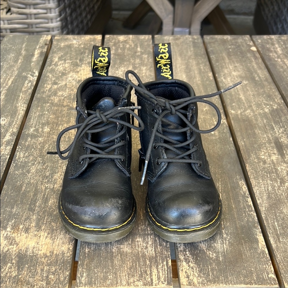 Dr. Martens Black Leather Boots with Chunky Sole